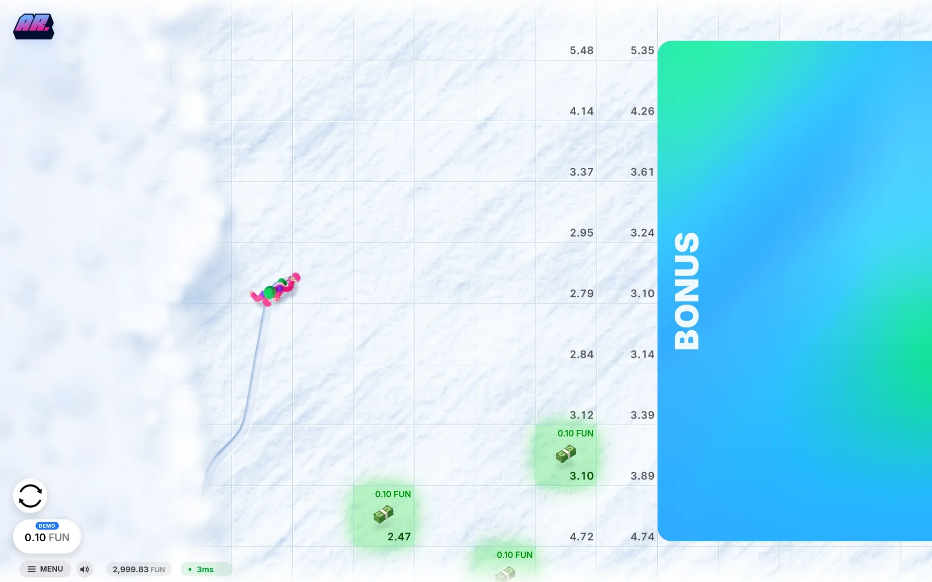 Avalanche Rush — Big bonus caught